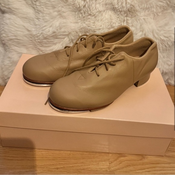 Tan Lace-Up Tap Shoes - Picture 2 of 5